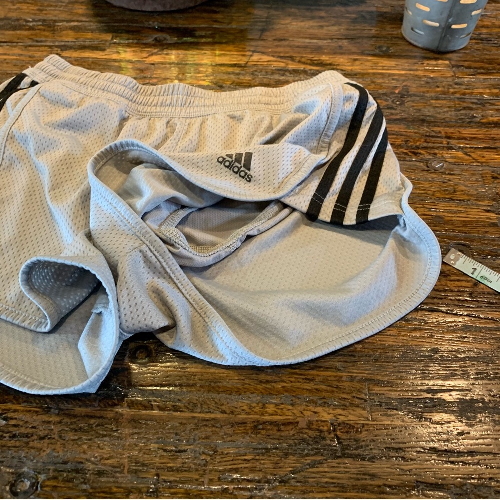 Adidas Running Athletic Shorts Stripe Striped Climalite S Small Black Gray - Picture 6 of 12